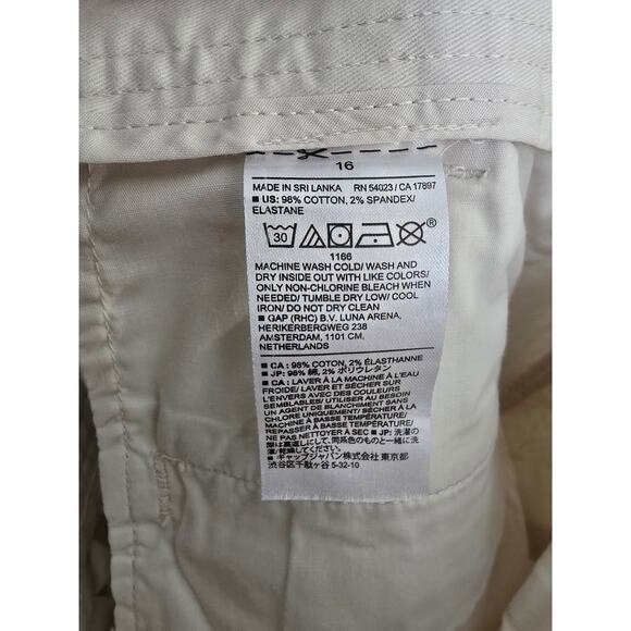 Banana Republic High Rise Authentic Chino Cream NWT Casual Cotton Size 16 - Picture 7 of 8